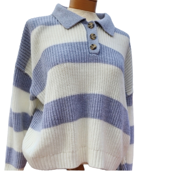 Knit Stripe Longsleeve oversize Sweater - Picture 6 of 10
